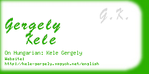 gergely kele business card